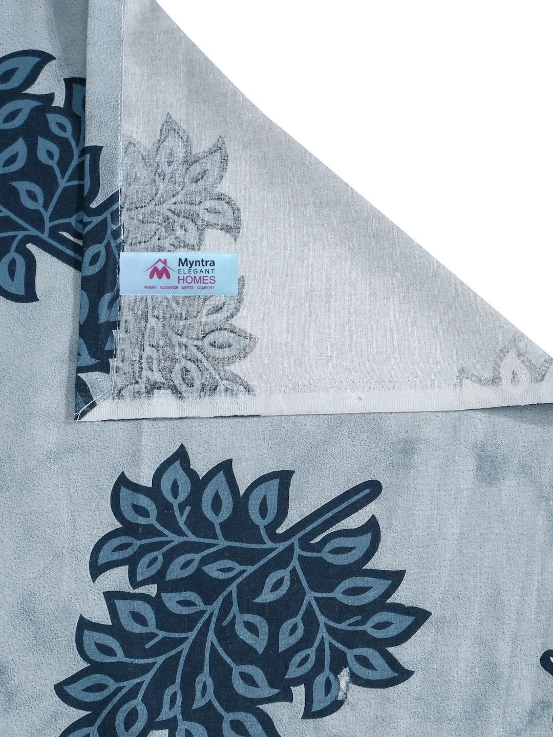 Myntra Elegant Homes Blue Floral 400 TC Single Bedsheet with 1 Pillow Covers