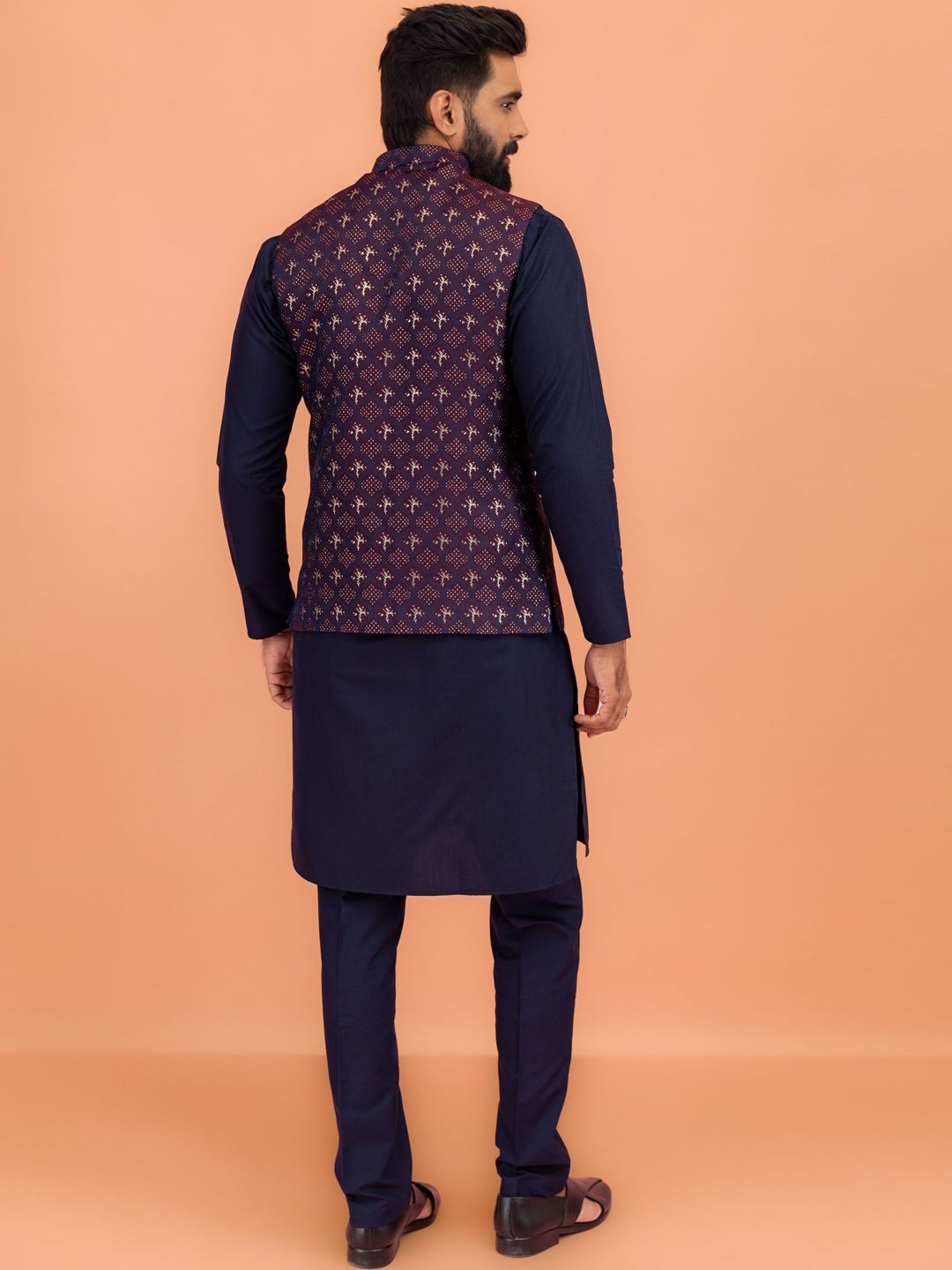KISAH Men Woven Design Nehru Jackets