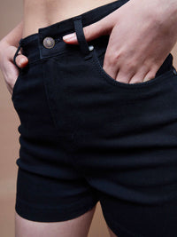 SASSAFRAS BASICS Women Mid-Rise Denim Shorts