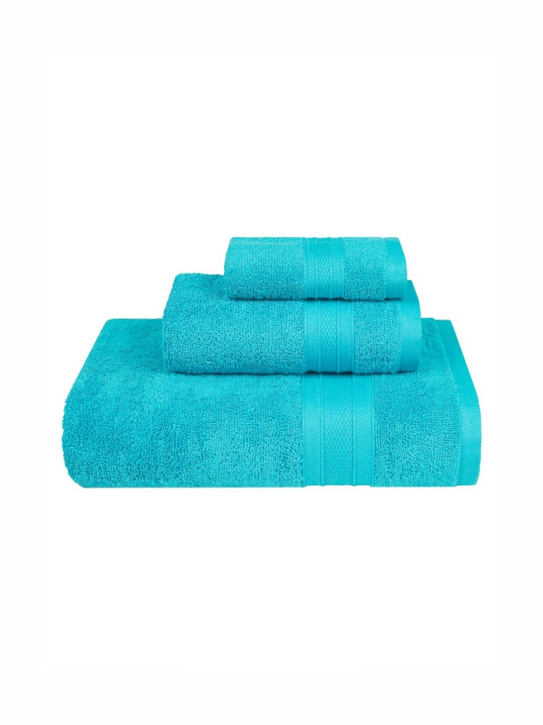 MYTRIDENT Soft Comfort Teal 3 Pieces Pure Cotton 500 GSM Towel Set