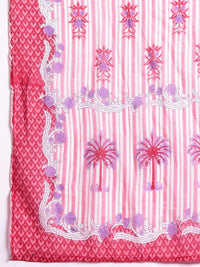 Anouk Striped Regular Cotton Kurta with Trousers & With Dupatta