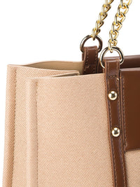 Lino Perros Colourblocked Oversized Bucket Tote Bag with Applique