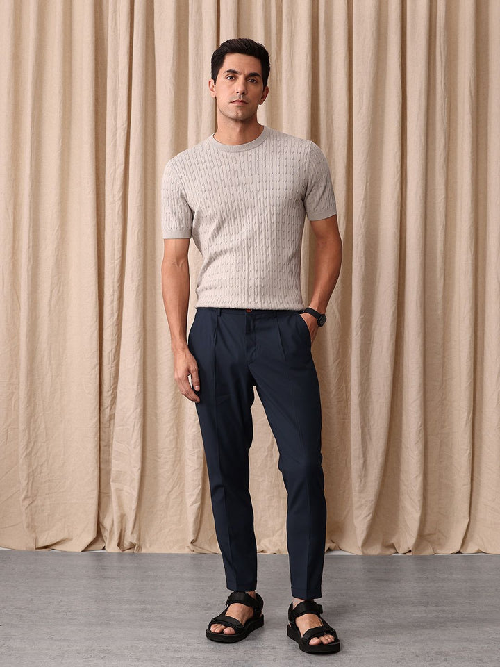 Mr Bowerbird Men Tailored Fit Vintage Pleated Trousers