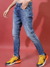 HIGHLANDER Men Blue Tapered Fit Mid-Rise Clean Look Stretchable Jeans