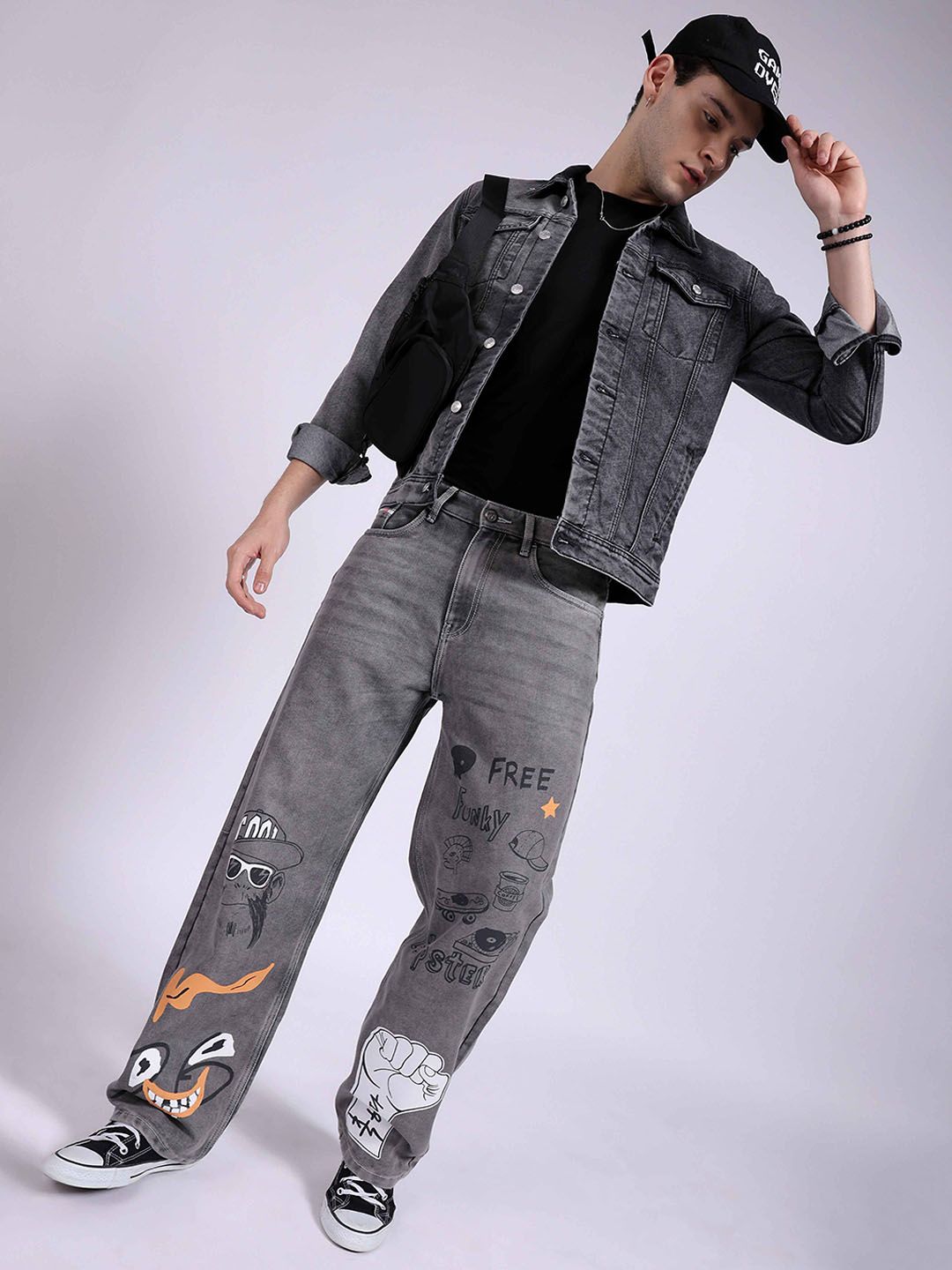 The Indian Garage Co Men Mid-Rise Loose Baggy Fit Stretchable Jeans