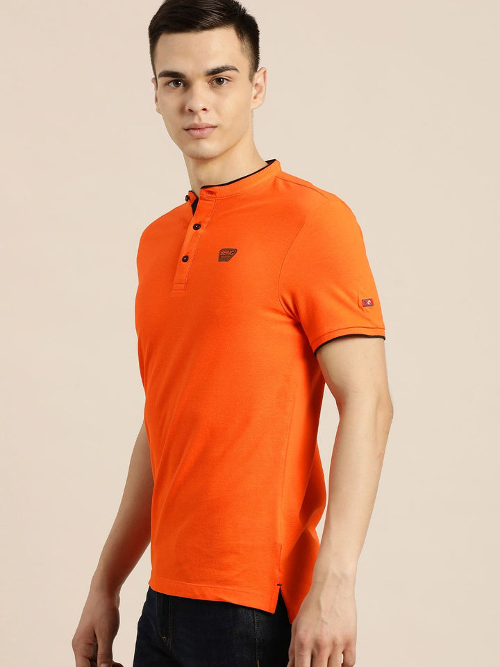 Being Human Men Red Polo Collar Pure Cotton T-shirt