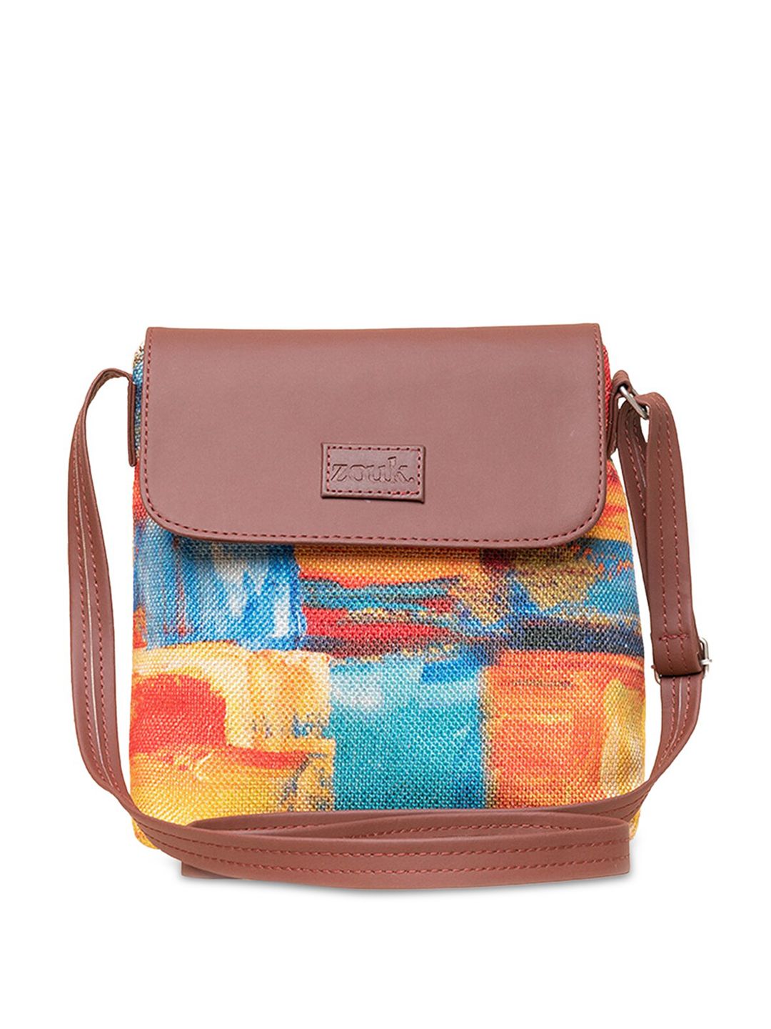 ZOUK Printed Structured Sling Bag