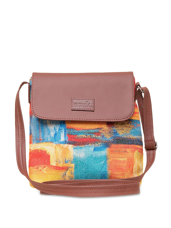 ZOUK Printed Structured Sling Bag