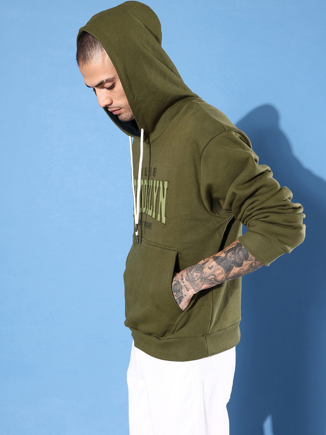 DILLINGER Men Typography Printed Hooded Sweatshirt