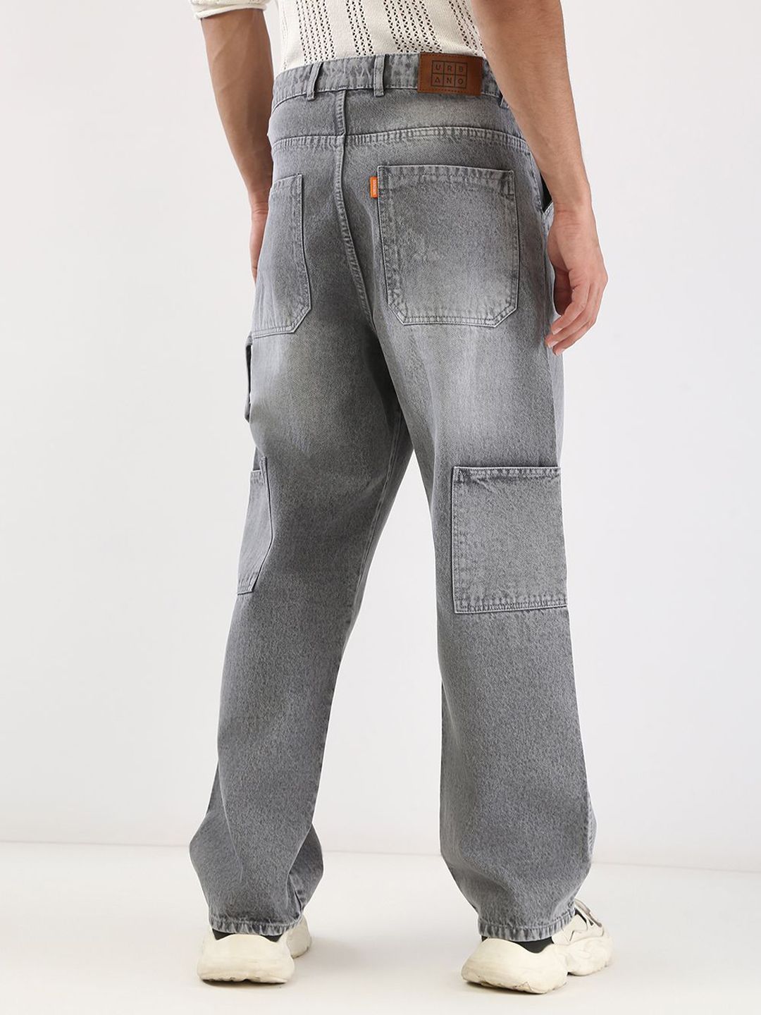 Urbano Fashion Men Loose Baggy Fit Carpenter Cargo Jeans With 6 Pockets Non-Stretchable