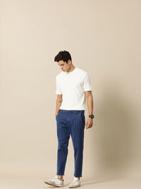 Mr Bowerbird Men Pleated Cropped Light Fade Stretchable Jeans
