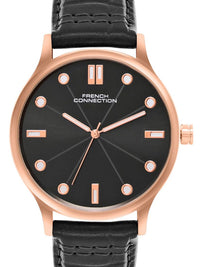 French Connection Men Dial & Leather Wrap Around Straps Analogue Watch FCN0148BL