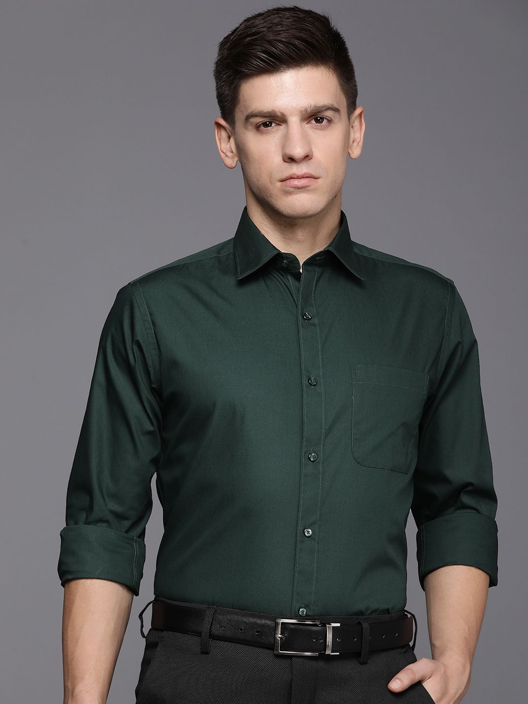 Raymond Solid Pure Cotton Slim Fit Formal Shirt