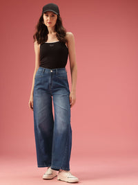 DressBerry Women Barrel Fit Light Fade Stretchable Jeans