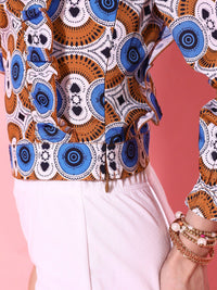 STREET 9 Alluring White Geometric Top