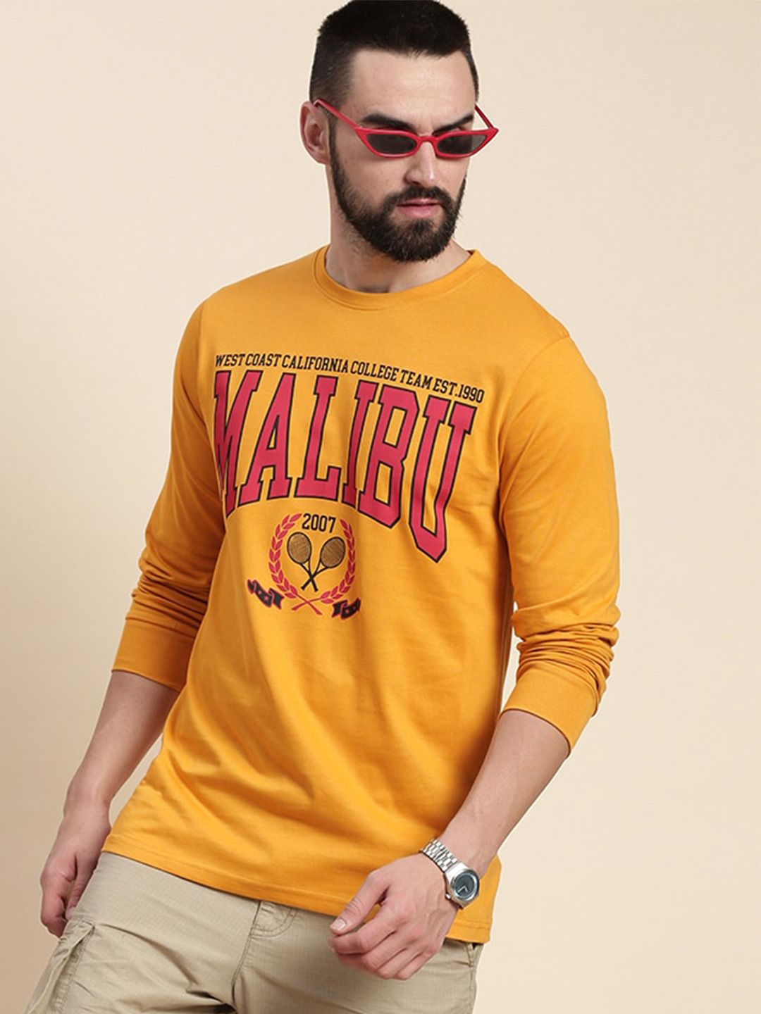 DILLINGER Typography Printed Round Neck Pure Cotton Regular T-shirt