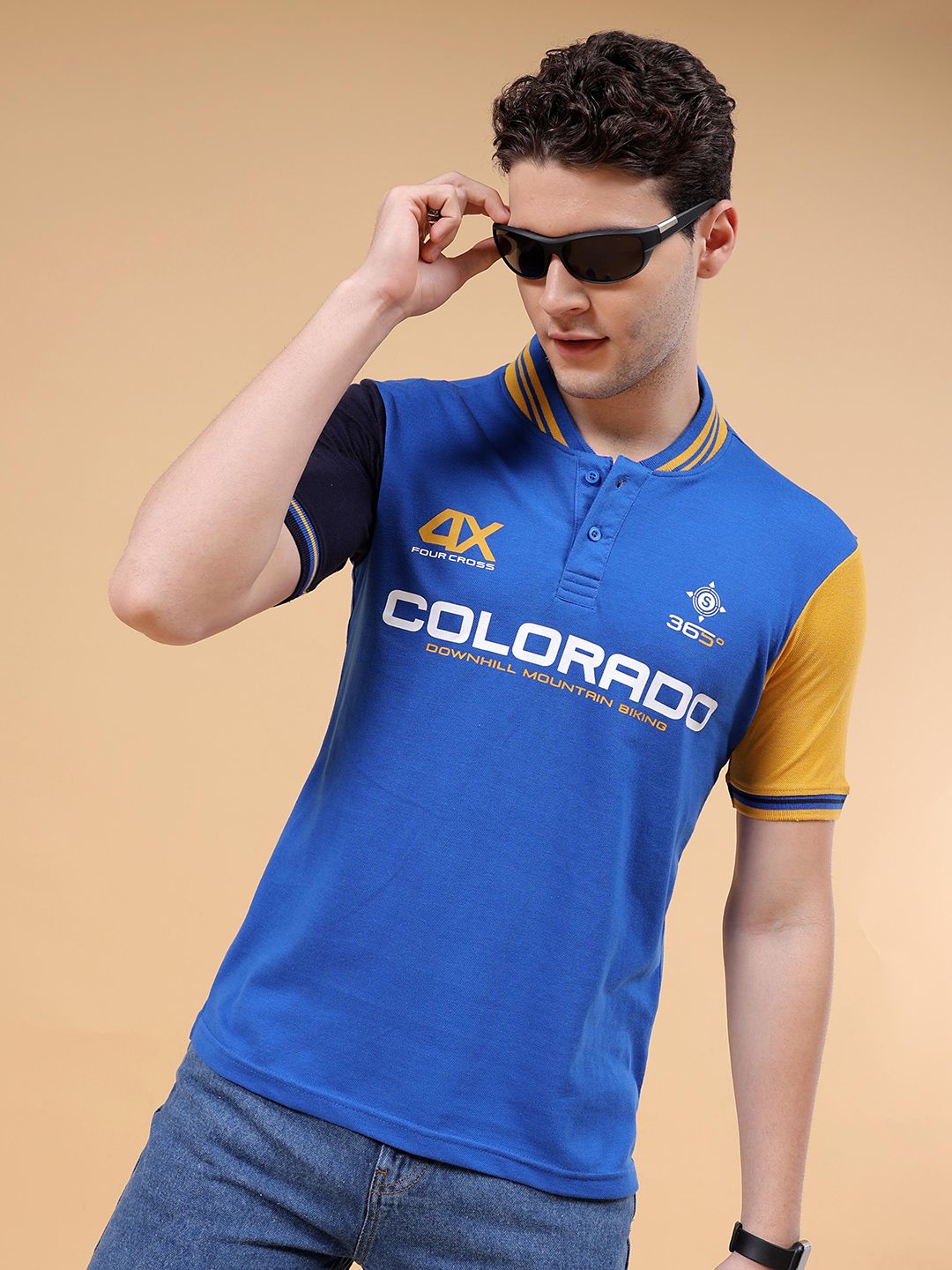 The Indian Garage Co Typography Polo Collar T-shirt