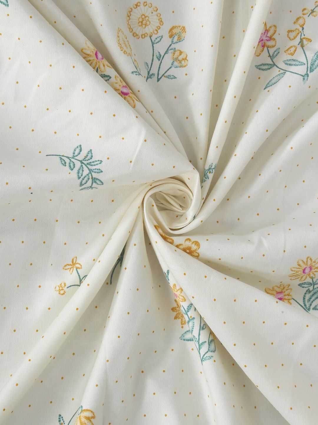 KLOTTHE  Floral Printed 300 TC Fitted Super King Bedsheet with 2 Pillow Covers