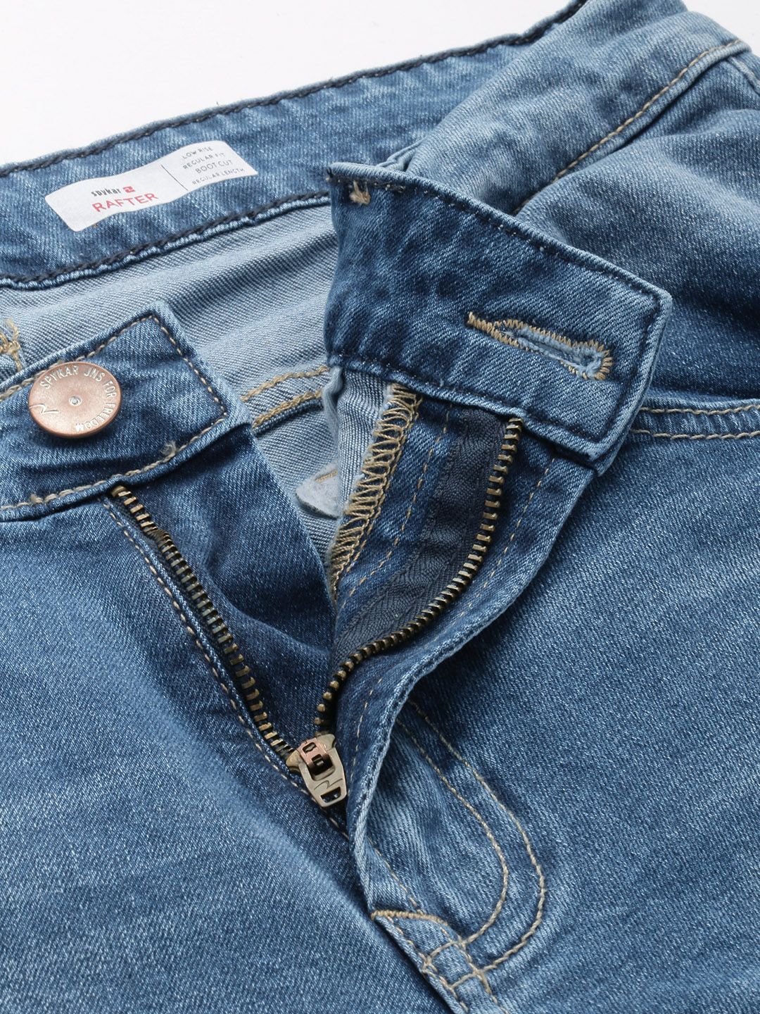 SPYKAR Men Rafter Bootcut Low-Rise Heavy Fade Stretchable Jeans