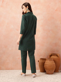 all about you Women Pure Cotton Shirt Kurta with Trousers