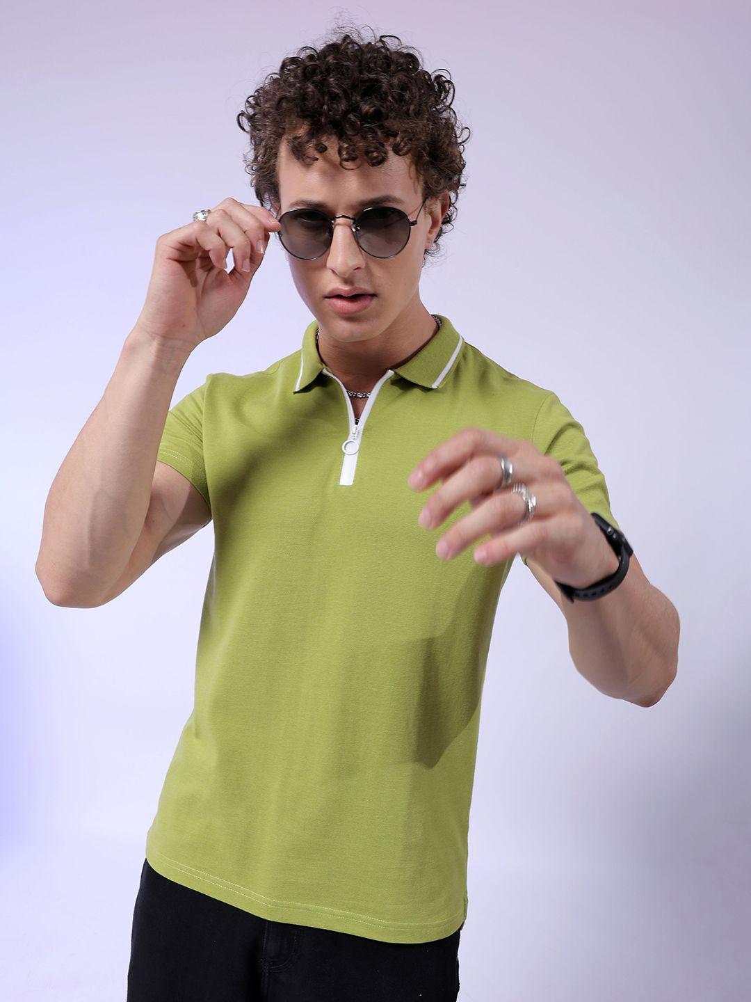 The Indian Garage Co Polo Collar Cotton T-shirt