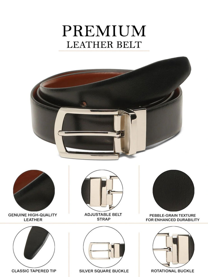 Teakwood Leathers Men Leather Reversible Belt