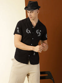 Thomas Scott Liberal Fit Abstract Printed Pure Cotton Casual Shirt