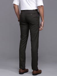 Raymond Men Checked Slim Fit Formal Trousers