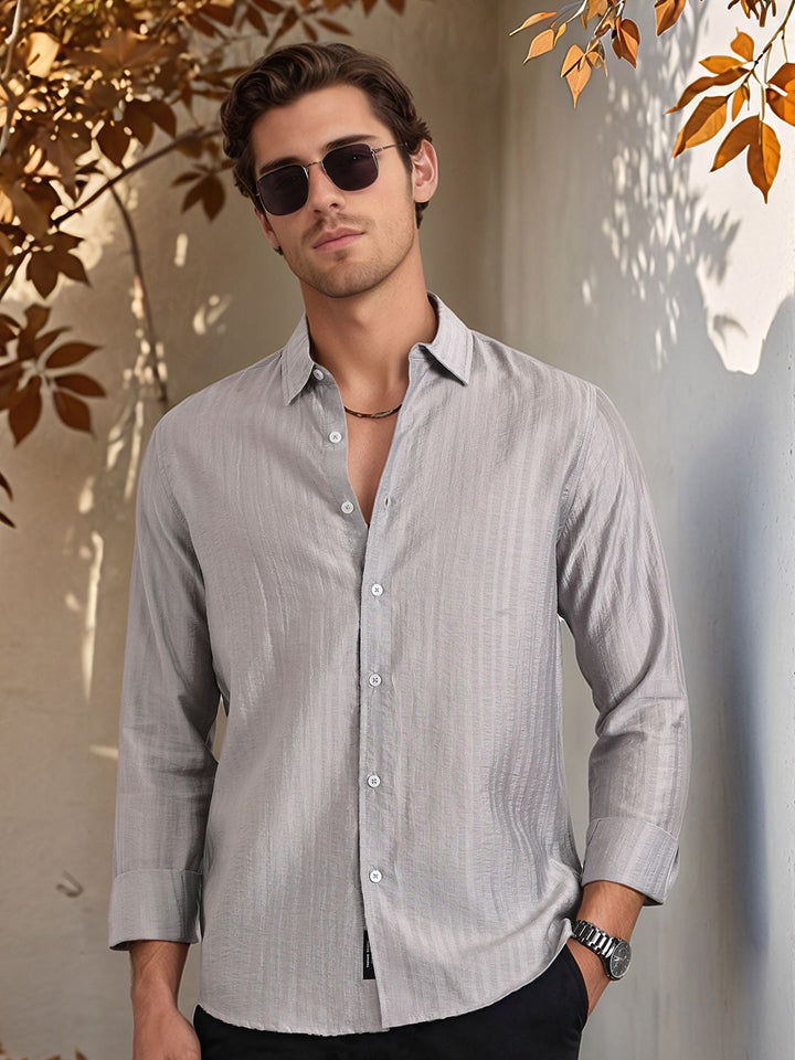 Thomas Scott Men Classic Slim Fit Opaque Casual Shirt