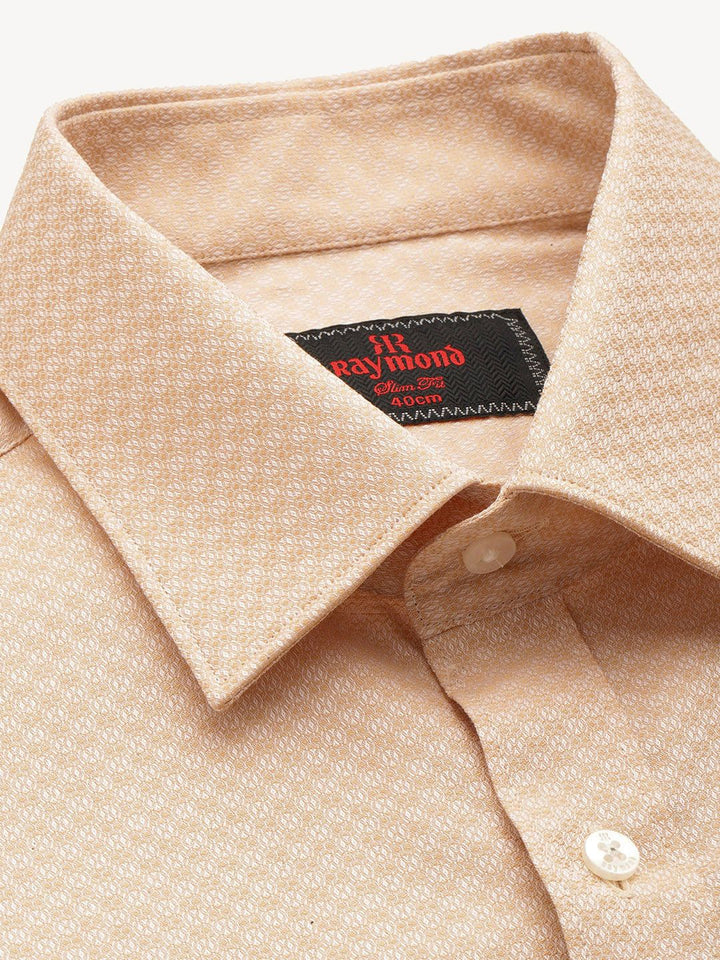 Raymond Slim Fit Self Design Textured Pure Cotton Formal Shirt