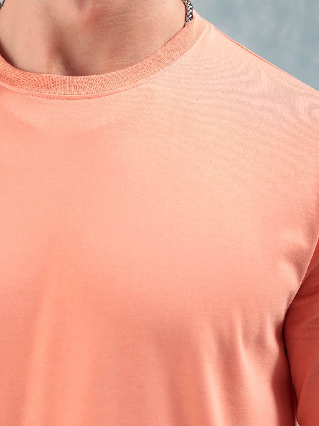 The Indian Garage Co Orange-Coloured Round Neck Short Sleeves Regular T-shirt