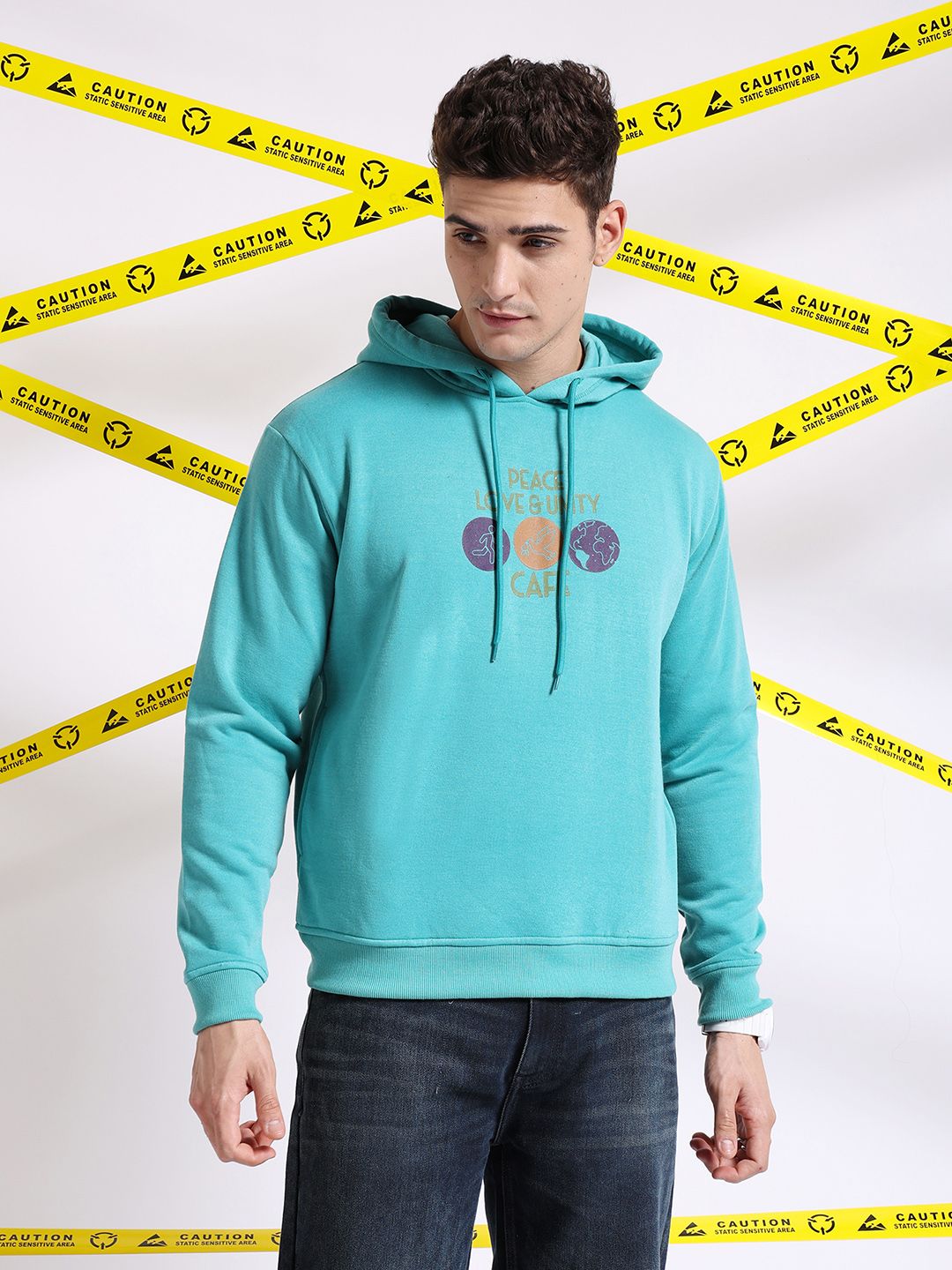 The Indian Garage Co Graphic Printed Hooded Pullover Sweatshirt
