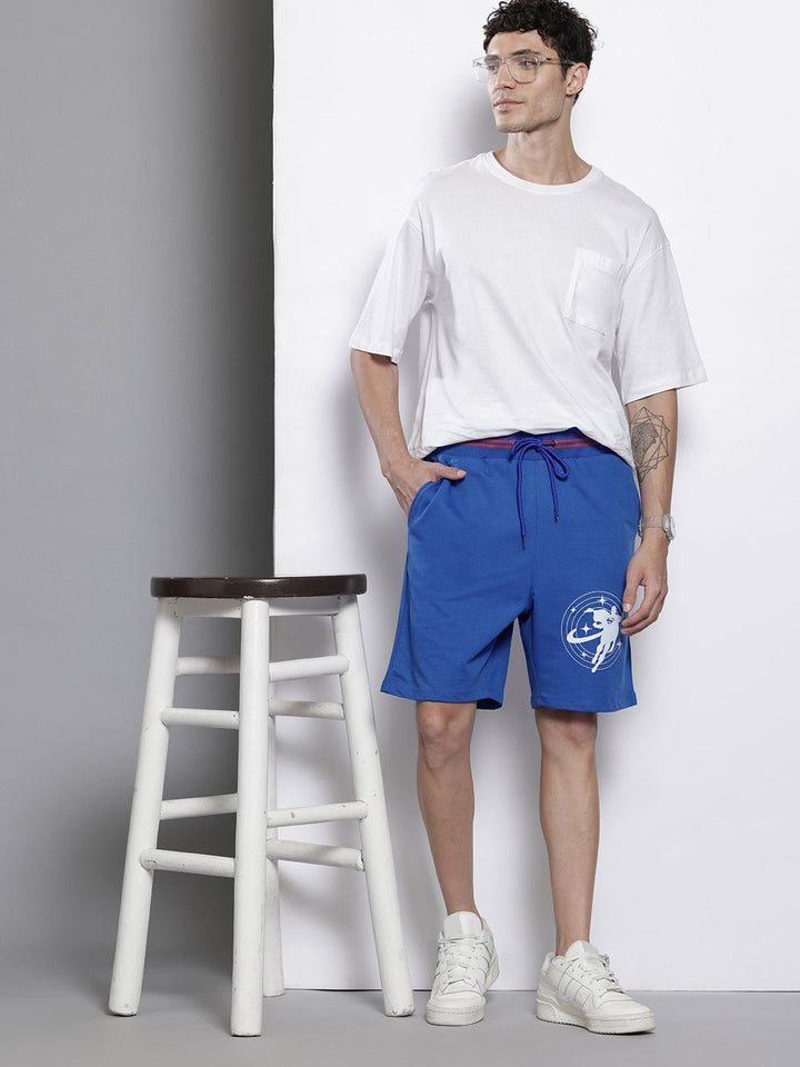 The Indian Garage Co Men Superman Printed Loose Fit Knitted Shorts