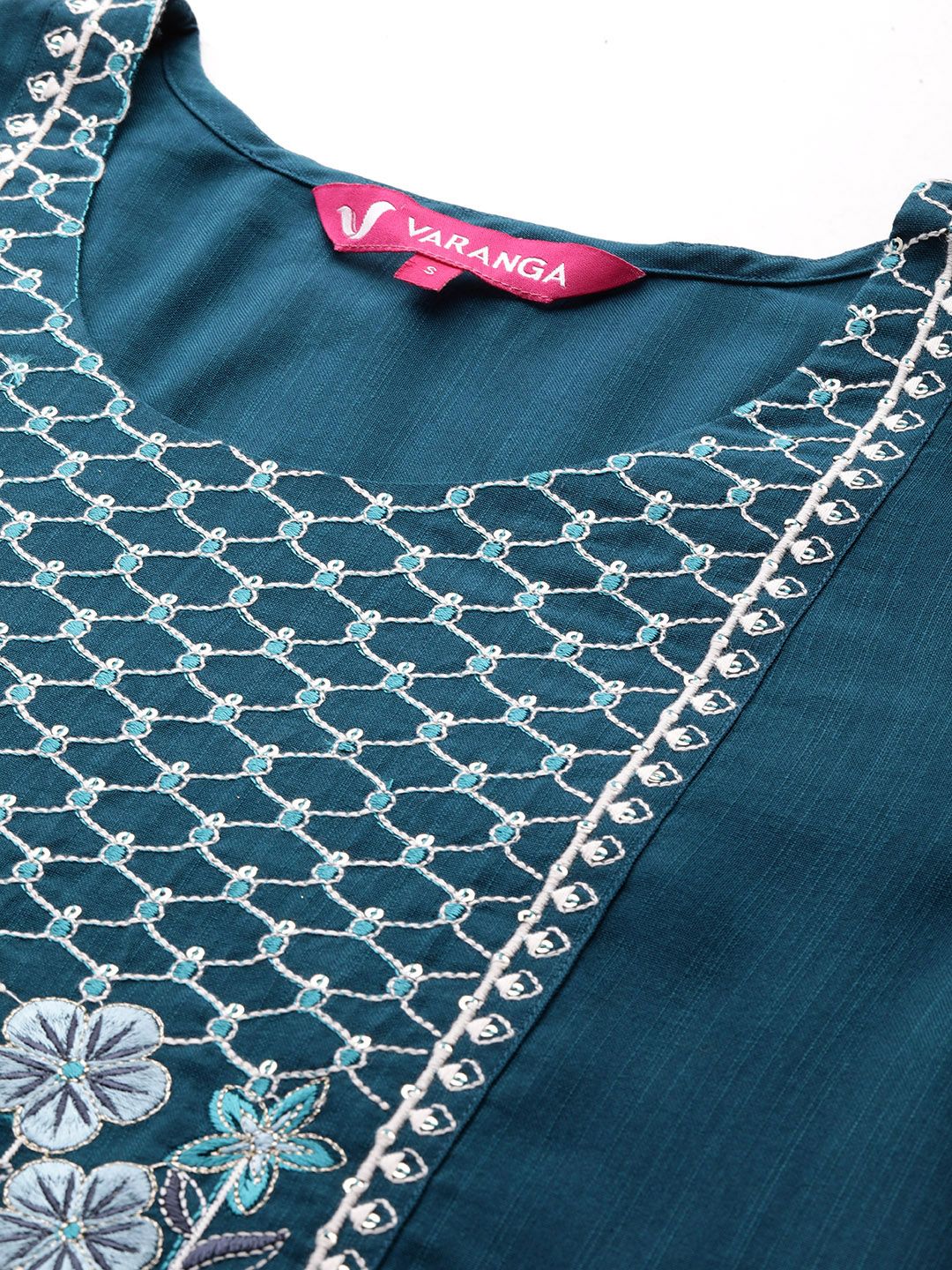 Varanga Wanita Reka Bentuk Reka Bentuk Floral Sequinned Kurta
