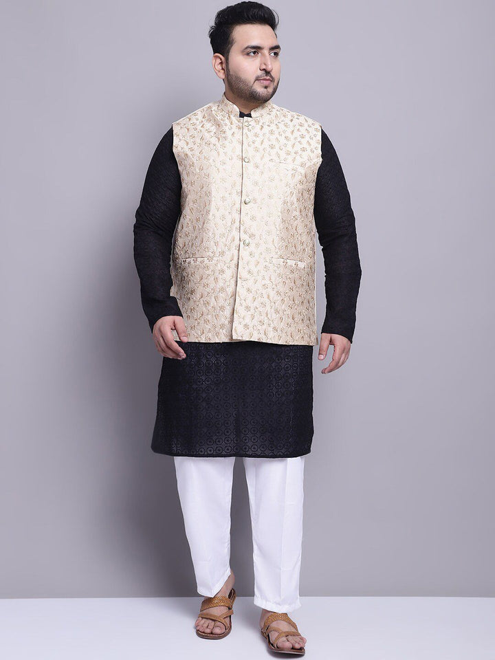 Kurta Sulam Motif Etnik SOJANYA PLUS Dengan Baju Tidur & Jaket Nehru
