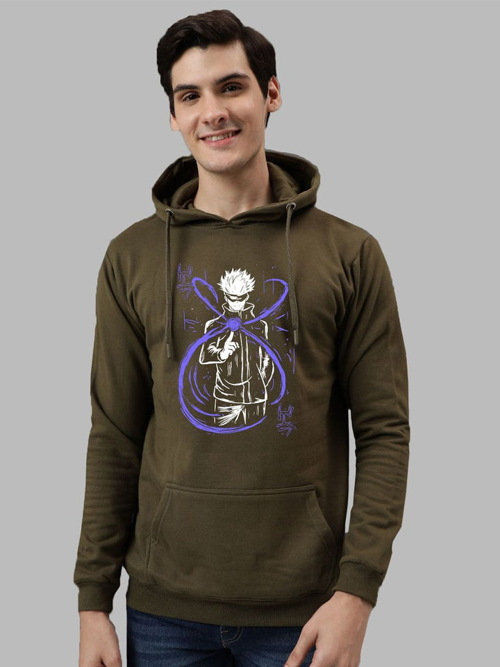 ADRO Men Printed Hooded Sweatshirt