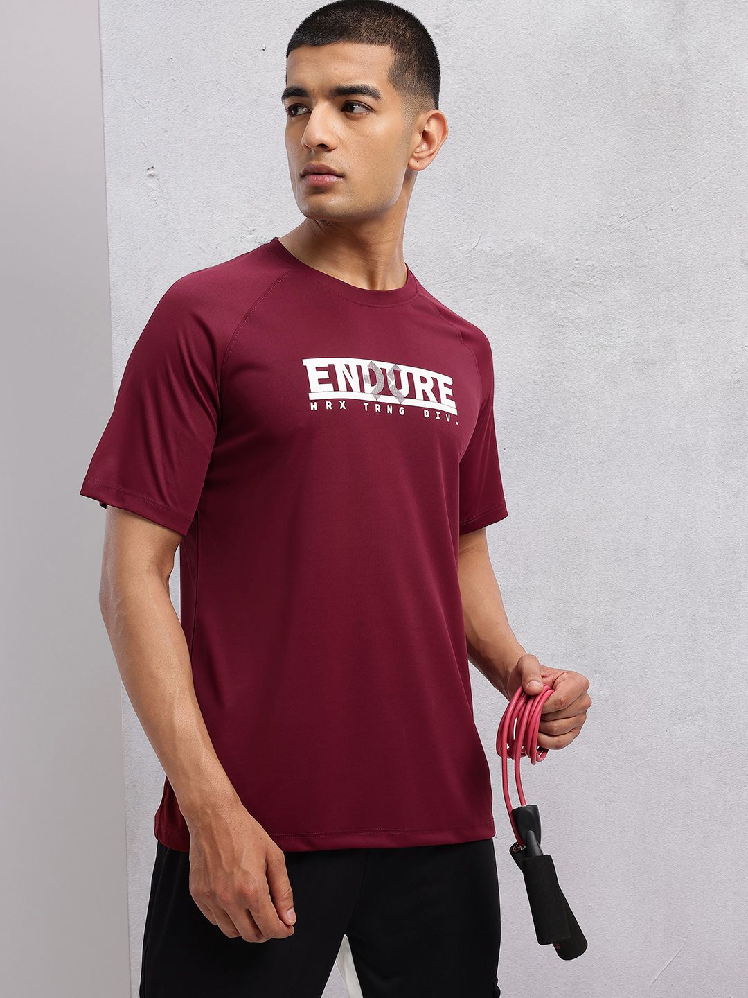 HRX by Hrithik Roshan Typography Printed Rapid-Dry Training T-shirt