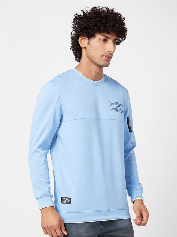 SPYKAR Typography Printed Round Neck Cotton Sweatshirt