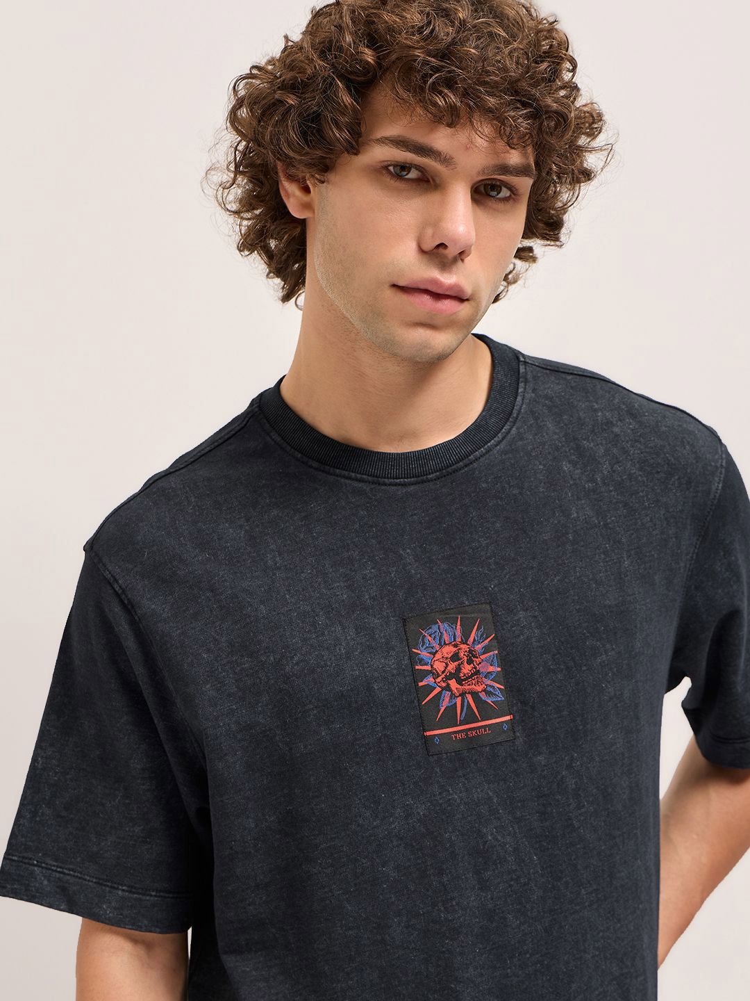 THE BEAR HOUSE Men Graphic Printed Round Neck Cotton Relaxed Fit T-shirt
