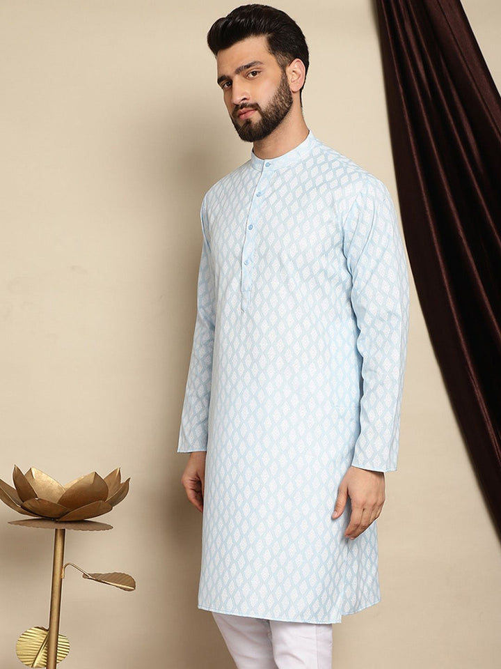 Kurta Kolar Mandarin Bercetak Motif Etnik Anouk