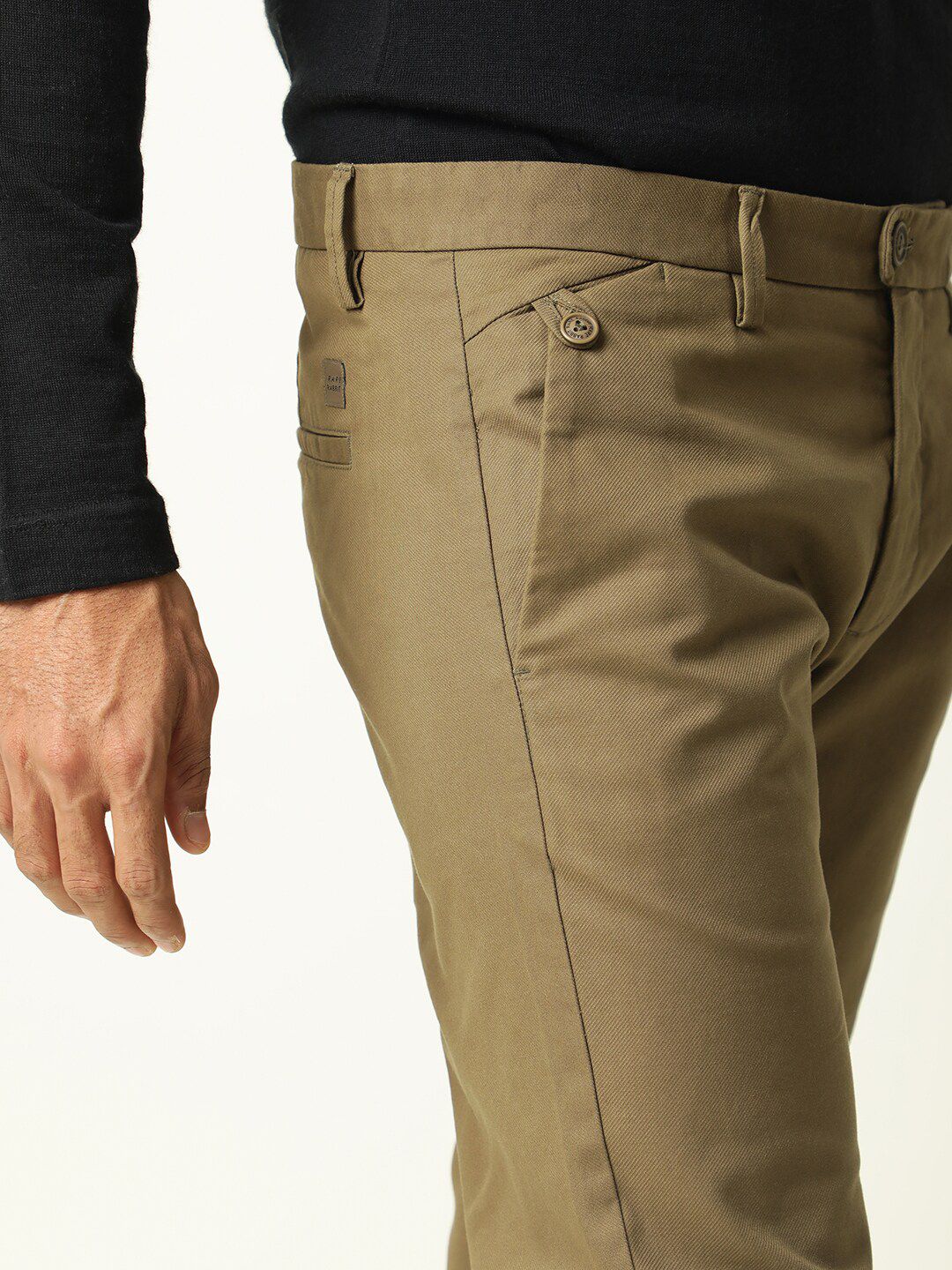 RARE RABBIT Men Jacob Mid-Rise Cotton Slim Fit Trouser