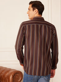 DENNISON Smart Striped Button-Down Collar Casual Shirt