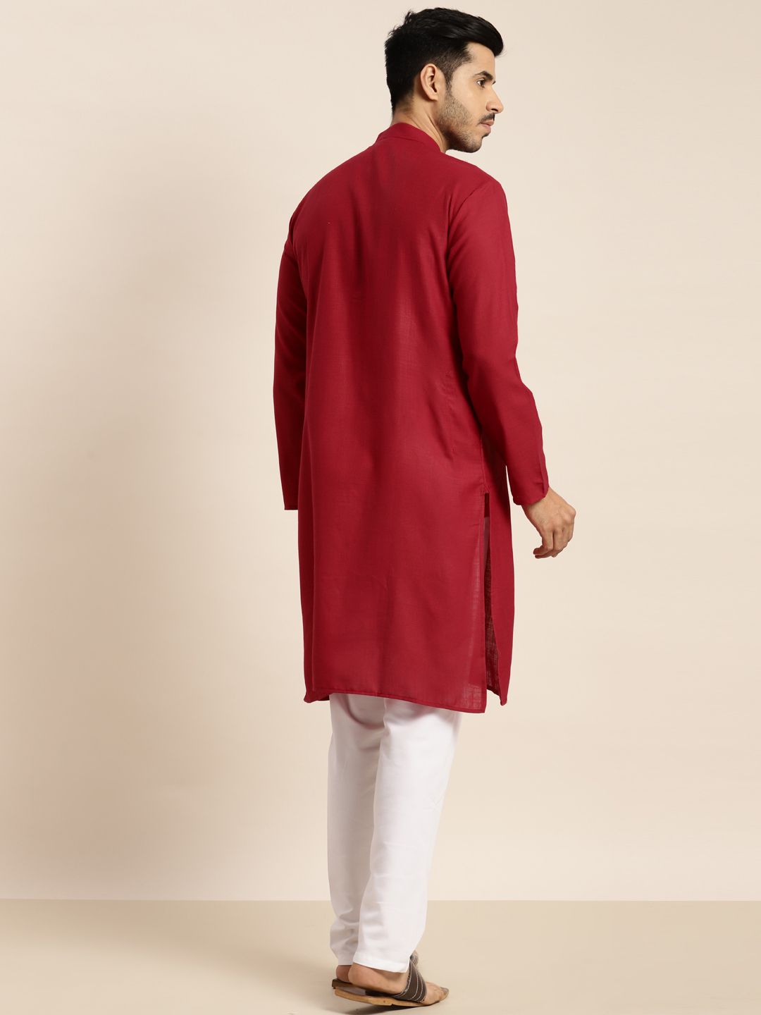 Anug by SOJANYA Men Red Solid Kurta