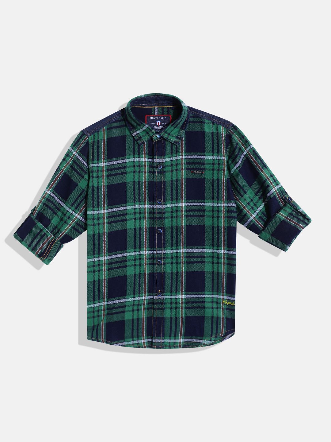 Monte Carlo Boys Tartan Checked Casual Smart Fit Shirt