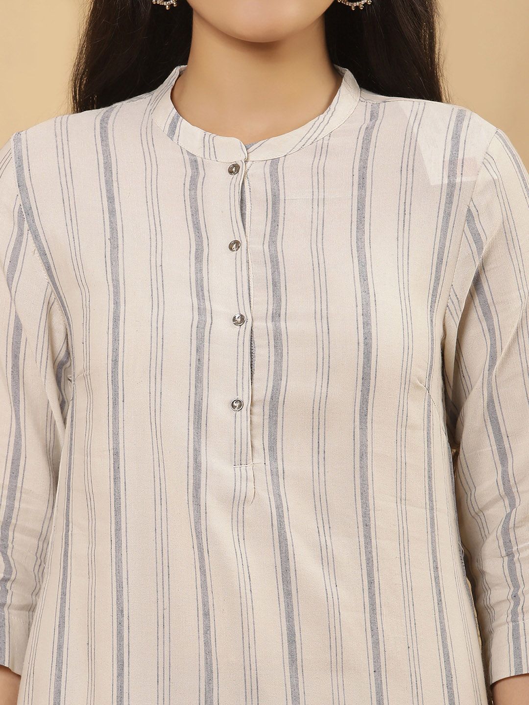 W Women Striped Straight Kurta with Trousers