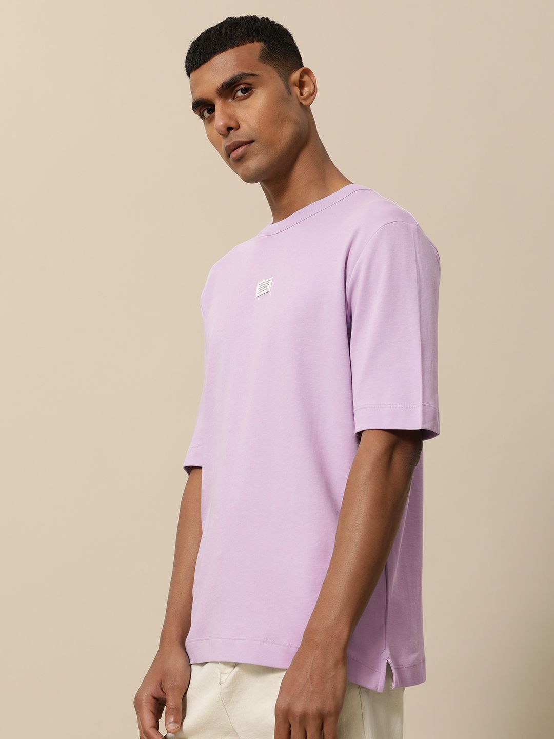 Mr Bowerbird Men Lavender Pure Cotton Philosophy Oversized T-shirt