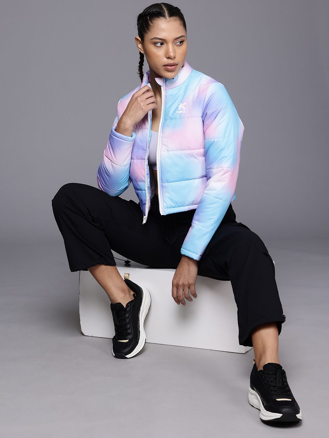 HRX by Hrithik Roshan Dyed Crop Padded Lifestyle Jacket