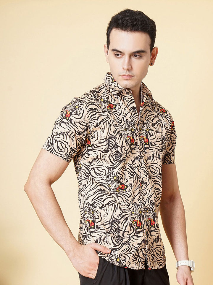 The Indian Garage Co Men Regular Fit Animal Print Resortwear Shirt