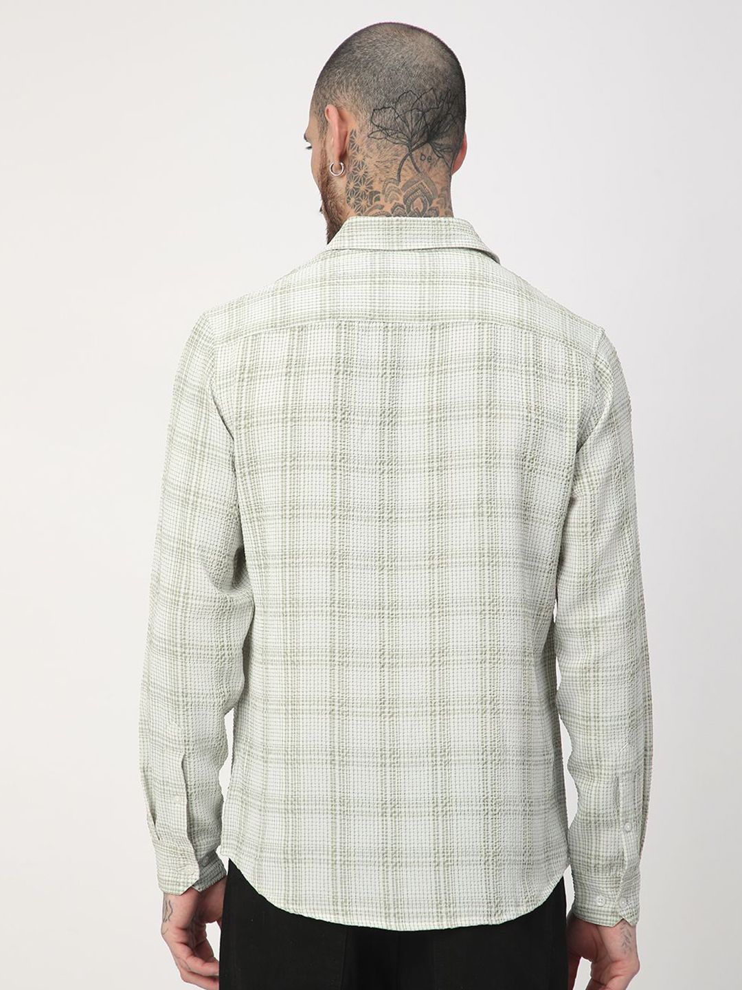 VASTRADO Men Classic Slim Fit Opaque Checked Casual Shirt