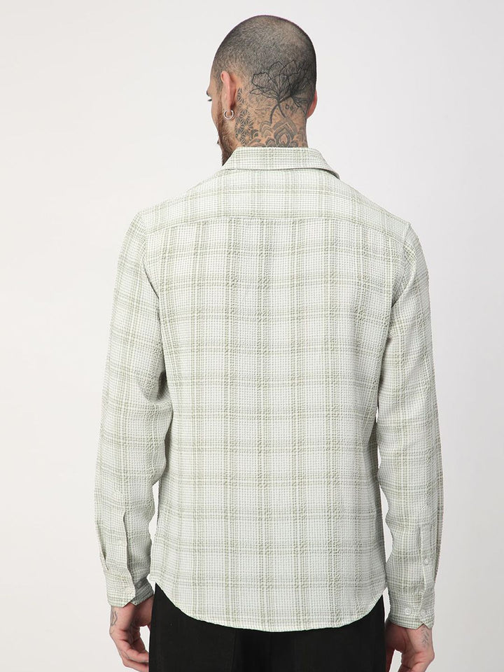 VASTRADO Men Classic Slim Fit Opaque Checked Casual Shirt